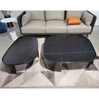 Table de thé italien au design moderne, meuble de salon en acier inoxydable, table basse de style hôtel