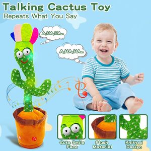 Jouet en peluche douce en forme de cactus, parlant, chantant et dansant, rembourré en coton PP, avec couleur personnalisée et taille de 33 cm - Product Image 2