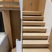 Plancher sur mesure avec marches d'escalier de couleur assortie, marches d'escalier en bois composite massif flottant/à poser, étanches, plateforme de plancher