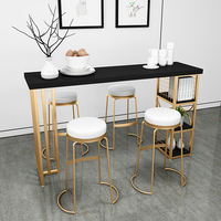 Comptoirs de bar modernes Tables et chaises Tables et chaises à pieds hauts Thé au lait Combinaison simple Table de comptoir de bar en bois massif