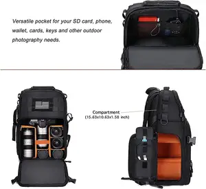 Laptop-Fach Kompatible taktische Kamera tasche Rucksack DSLR/SLR/spiegellose Fotografie Wasserdichter Kamera rucksack