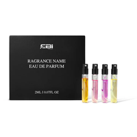 Ensemble de flacons de parfum miniatures élégants en verre, échantillons de 2 ml, 3 ml, 5 ml pour cadeau avec boîte personnalisée