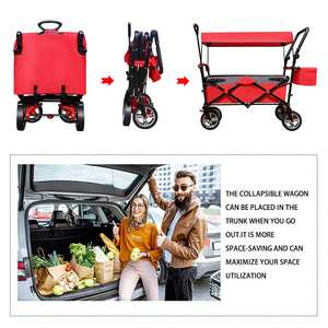 Carrito de bebé portátil OEM personalizable, 80 Kg de capacidad, carro plegable para exteriores para niños, remolque de viaje con estructura de plataforma - Product Image 6