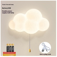 Applique murale LED rétro créative couleur noyer veilleuse prise USB et piles sans câblage applique murale en fer pour chambre à coucher