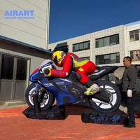 Modèle de moto gonflable de 3 m de longueur pour la décoration d'événements de moto.