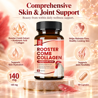 Collagène de Comb au Poulet OEM Premium avec Acide Hyaluronique et Vitamines en Capsules, 60 Comprimés pour l'Hydratation de la Peau et le Soutien Articulaire