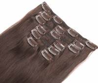 Extensions de cheveux humains 100% naturels, sans nœuds, à clipser, brun doux, cuticules alignées, pleine densité, extensions de cheveux humains à clipser