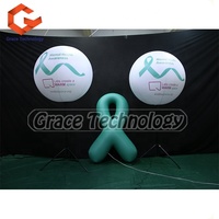 Ballon gonflable personnalisé pour le cancer du sein avec lumières LED Ballon gonflable en ruban pour décorations de sensibilisation