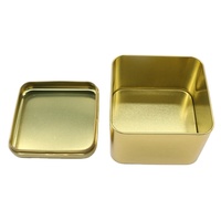 Boîte en métal carrée dorée de luxe, emballage cadeau haut de gamme pour chocolat, café, thé, cosmétiques, rangement multi-usages