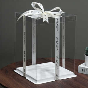 6 inches Small Transparent PET Clear Cake Boxes With Lid for Wedding Party and Baby Shower