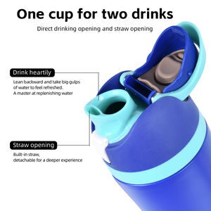 ขวดหนึ่งถ้วยสำหรับสองเครื่องดื่มเปิดดื่มโดยตรงและที่เปิดหลอด - Product Image 5