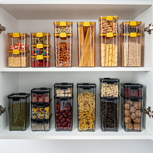 Food Grade Airtight Storage <b>Jars</b> Rectangle 460Ml Plastic Lid For Kitchen Food Grain Tea Storage Containers - Product Image 4