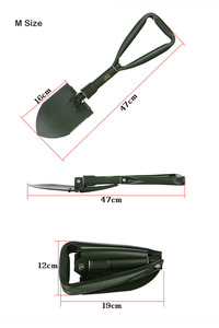 Pelle de survie pliable légère taille M, lame de 12 pouces, poignée en D, qualité industrielle, pour camping/randonnée/voyage, en acier au carbone, houe en métal - Product Image 6