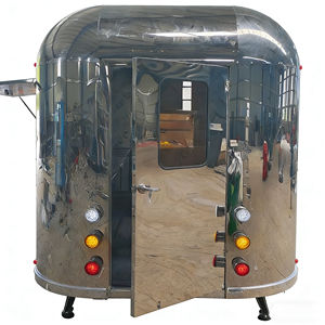 Carrito de Venta Móvil Moderno y Minimalista de Acero Inoxidable, Especializado en Comida Rápida, Hot Dogs, Waffles de Burbujas y Helados - Product Image 2