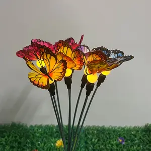 태양 정원 조명 바람에 흔들리는 새로운 현실적인 나비 빛 태양 광 야외 조명 마당 안뜰 통로 장식