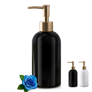 Bouteille en plastique vide pour gel douche, shampoing, cosmétiques, 100 ml, 250 ml, 300 ml, 500 ml, avec bouchon à disque pression doré ou argenté - Product Image 1