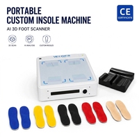 Système de fabrication de semelles personnalisées portable avec scanner 3D de pied par IA, vision industrielle et contrôle par tablette externe VELORA