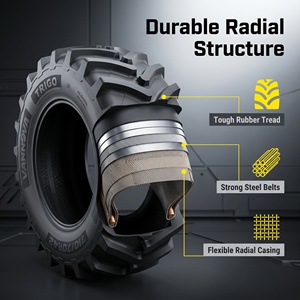 Pneu agricole radial BOSTONE R1W pour tracteur, roue arrière robuste pour usage agricole, sans chambre à air, fournisseur OEM en gros, usine chinoise - Product Image 2