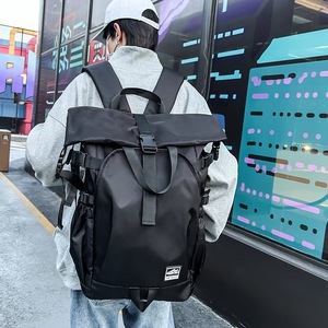 Multi-Purpose Trendy Roll-Up Oxford Backpack with Zipper Closure Lightweight Durable 34.8L Capacity for Fitness Sports Daily Use - Product Image 4