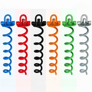 Spiral <b>Tent</b> Pegs Metal Outdoor Camping Ground Anchors 40cm All Seasons Use Colorful Hook Design - Product Image 1