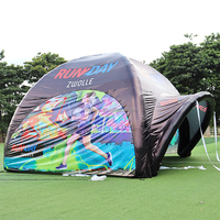 Tienda de araña inflable negra de tela Ripstop para exteriores para publicidad de productos inflables y tienda Gazebo