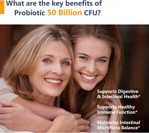 Precio de fábrica Cápsulas de probióticos 50 mil millones de CFU 20 cepas Soportes digestivos Suplemento de probióticos para <span class=keywords><strong>diarrea</strong></span> ocasional - Product Image 5