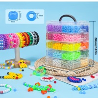 Perles de poney en résine multicolores en vrac pour la fabrication de bracelets DIY pour enfants, bijoux, artisanat, cadeaux