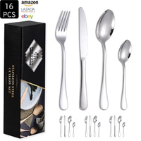 DINGYONG OEM/ODM Bestseller Amazons Hit 1010 Ensemble de couverts en acier inoxydable écologique 24 pièces, couteau, fourchette et cuillère de style occidental