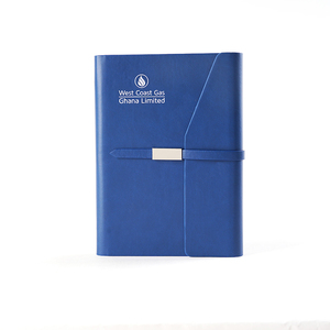 Carnet en cuir bleu avec couverture personnalisée, ensemble cadeau d'affaires, impression sur mesure, fournisseur d'usine, vente en gros - Product Image 2