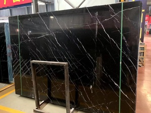 Marmo Nero Naturale Francese Lucidato con Venature Bianche, Nero Marquina Book Match per Rivestimenti Murali - Product Image 2