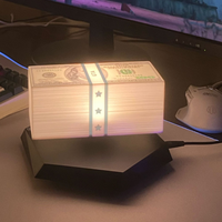 Lámpara Magnética Levitante Moderna Wolongmountain3D, Luz LED Táctil Flotante de 360°, Decoración para el Hogar, Luz Nocturna RGB