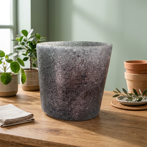 Pot de fleurs cylindrique conique en céramique émaillée, écologique, pour Noël, décoration intérieure et extérieure, jardin - Product Image 3