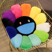 Almohada de Girasol Colorida de Takashi Murakami, 10 Estilos, Almohada con Cara Sonriente, Almohada de Felpa para Oficina y Sofá