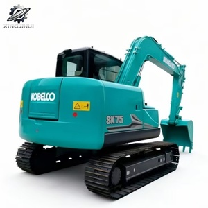 Excavadora de cadenas Kobelco75 usada, 7.3 toneladas, cucharón de 0.4m³, marca original japonesa, excavadora pequeña para construcción, pocas horas, buen estado. - Product Image 1
