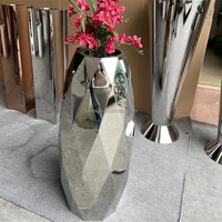 Vas lantai Emas Stainless Steel, Pot bunga dalam ruangan, vas lantai emas, dekorasi rumah, Pot taman logam untuk ruang tamu