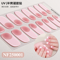 Zhengxiang Personnalisé 3D Brillant UV Photothérapie Semi-Durci Gel Nail Stickers Étanche Style Français pour Europe Amérique