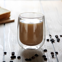 Tasse en verre borosilicate haute résistance à la chaleur, double paroi, pour lait, café, thé, usage domestique et bureau