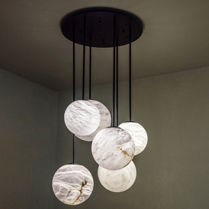 天井灯Lunaアラバスターシャンデリアリビングルーム階段天井灯工場直販 - Product Image 4