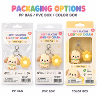 Porte-clés en caoutchouc PVC souple 3D mignon style anime, personnalisé avec fonction veilleuse, figurine de dessin animé pour les départements et supermarchés - Vente en gros