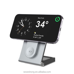 Soporte de cargador inalámbrico multifuncional 3 en 1 Carga rápida de 15W para reloj de teléfono/<span class=keywords><strong>AirPods</strong></span>, almohadilla plegable portátil - Product Image 1