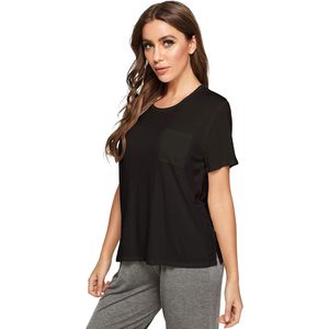 Camiseta de Bambú y Viscosa Personalizada para Mujer, Suave, de Manga Corta, Estilo Pijama, Cómoda, Informal, para Descansar o Dormir - Product Image 4