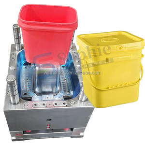 Balde De Plástico Quadrado De Grau Alimentício Com Molde De Tampa Molde De Injeção Plástica Molde De Balde Quadrado Fazendo - Product Image 5