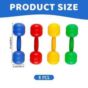 Rutsch fester Griff Praktisches Fitness spielzeug für die frühe Kindheit Buntes ABS-Kunststoff-Kleinkind-Gewichts <span class=keywords><strong>set</strong></span> mit Sound-Hanteln für Kinder - Product Image 3