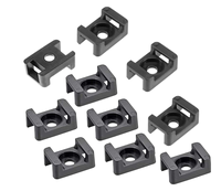 Support de fixation adhésif pour serre-câbles en nylon HC7 noir/blanc 94V2 avec base de montage et trou de 53 mm pour système de gestion électrique de bureau et mural