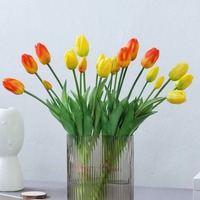 Tulipes en PU au toucher doux, tulipes à longue tige, fleurs artificielles pour la décoration de bureau, de maison, de mariage, de fête et d'événements