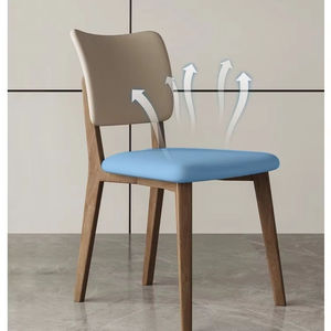 Solid Wood <strong>Dining</strong> Chairs Modern Simple Cream-style Backrest <strong>Dining</strong> <strong>Table</strong> Chairs High-end Restaurant Leather <strong>Stools</strong> - Product Image 3