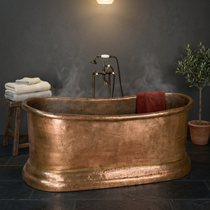 Antique Copper Luxury Freestanding Bathtub Oval Handcrafted Skirted Basin Without Lid CH-799 for Home Hotel <b>Bathroom</b> - Product Image 1