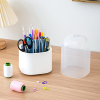 Boîte de rangement écologique pour crochets en plastique PP, anti-poussière, multifonction, organisateur rotatif de bureau pour outils de tissage