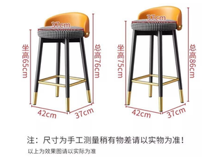 Tabouret de bar moderne à haut dossier avec structure en acier inoxydable et revêtement en velours pour hôtel, salle à manger et usage extérieur - Product Image 5