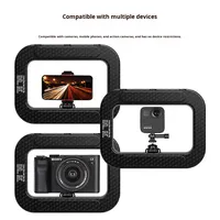 Lampe d'appoint portable pour la beauté, le streaming en direct en extérieur et la photographie de bureau, avec cage à lapin et éclairage annulaire